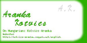 aranka kotvics business card